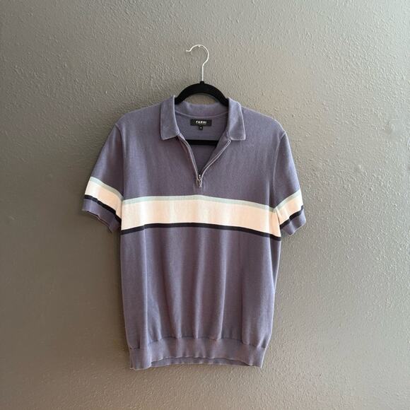 Farhi by Nicole Farhi Men's 1/4 Zip Short Sleeve Polo Size M - Picture 2 of 6
